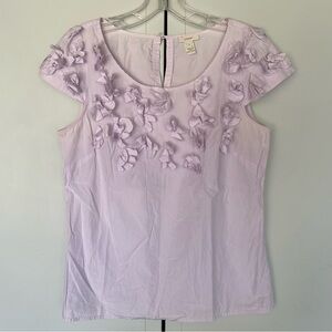 J. Crew Women's Lavender Floral Top - Size 6